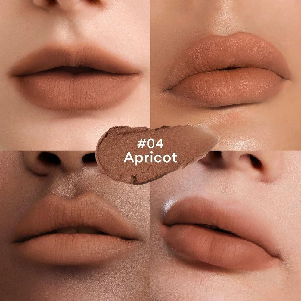 Set of 4 Soft Matte Velvet Lip Clay Apricot (3 pcs) & Earthy (1 pc) Mousse‎